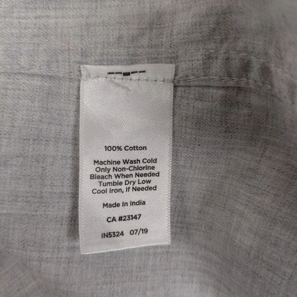 Talbots LS Polar Bear Button-Up Shirt 100% Cotton Light Gray Size Large - Picture 8 of 8